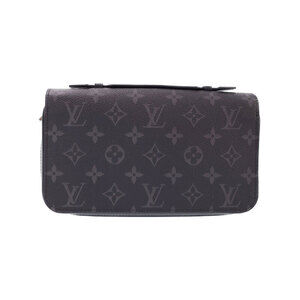 Louis Vuitton Monogram Eclipse Black Zippy Zip Around Long Wallet